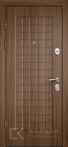 Фото №2 «Входная дверь венге с МДФ и клетчатой фрезеровкой для квартиры №104»