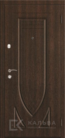 Фото «Входная дверь венге с МДФ и клетчатой фрезеровкой для квартиры №104»