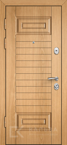 Фото №2 «Металлическая дверь белая резная МДФ с внутренним дубом №6»