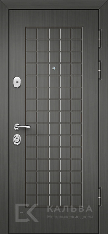 Фото «Входная дверь графит с геометрией и белой МДФ для квартиры №17»