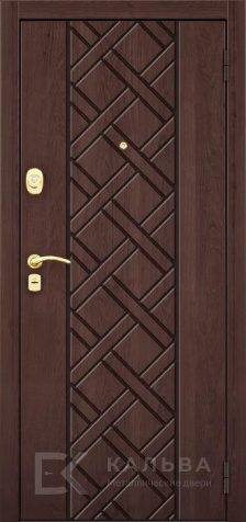 Фото «Стальная дверь для квартиры диагональный рисунок снаружи графитовые полосы внутри №211»