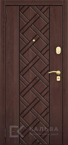 Фото №2 «Стальная дверь орех классика внутренняя панель шоколадная геометрия №346»