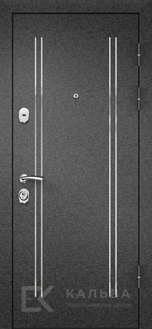 Фото «Входная дверь антрацит с матовым стеклом и молдингами №69»