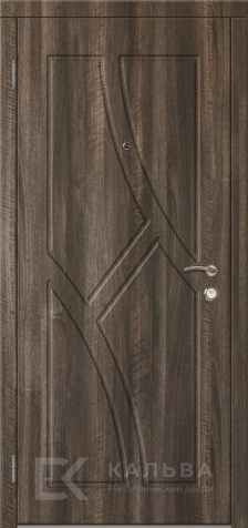 Фото №2 «Железная дверь бордо с МДФ панелью под тёмное дерево №26»