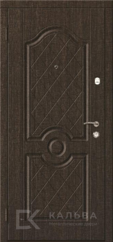 Фото №2 «Стальная дверь махагон с внутренней панелью антрацит с ромбами №516»