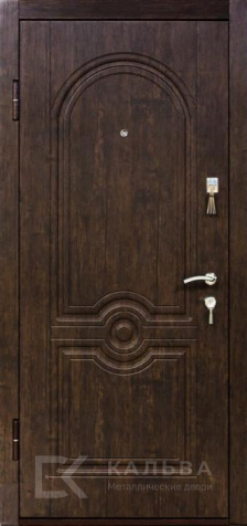 Фото №2 «Железная дверь тёмный дуб с панелью графит филёнчатая №29»