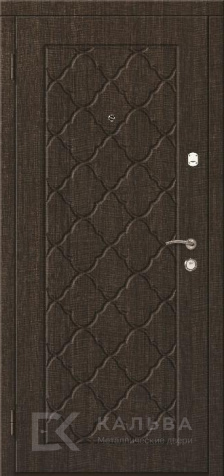 Фото №2 «Входная дверь для квартиры венге геометрическая фрезеровка и капитоне №524»