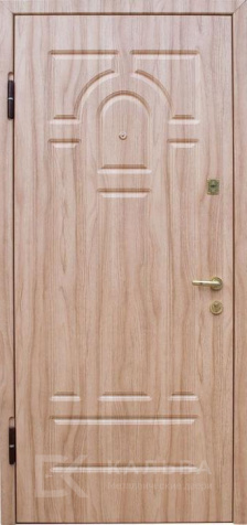 Фото №2 «Стальная дверь венге с хром вставками внутри дуб для квартиры №376»