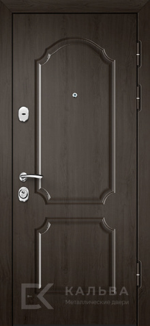 Фото «Стальная дверь венге снаружи светлый дуб с вставками модерн №186»