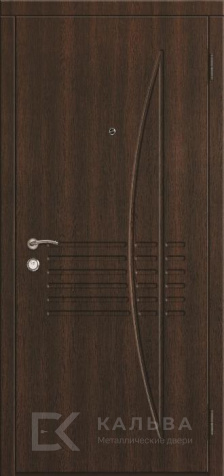 Фото «Стальная дверь венге дуга внутри коньяк МДФ с алюминиевыми вставками №335»