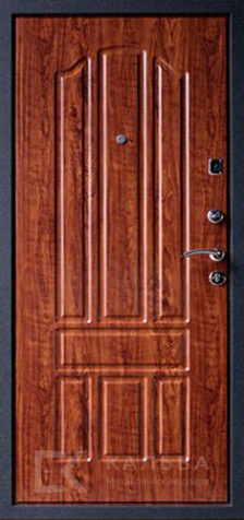 Фото №2 «Железная дверь тёмная с геометрией МДФ махагон классика №38»