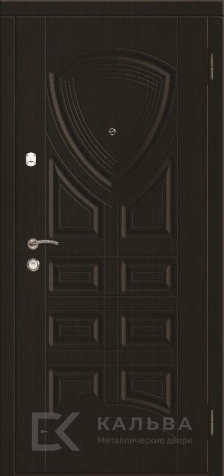 Фото «Железная дверь чёрная снаружи дуб с рейками внутри для квартиры №364»