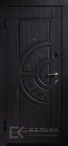 Фото №2 «Металлическая дверь гладкая шоколад МДФ венге меандр для квартиры №21»