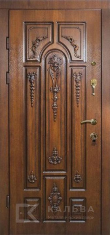 Фото №2 «Стальная дверь ромбы снаружи внутри орех декор для частного дома №325»