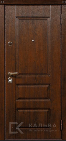 Фото «Железная дверь чёрная модерн с фактурой коричневая панель для квартиры №501»