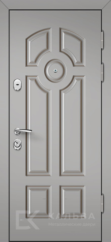 Фото «Железная дверь двусторонняя серая дуб светлый филёнка №94»