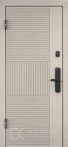 Фото №2 «Металлическая дверь венге меандр снаружи светлая реечная внутри для квартиры №505»