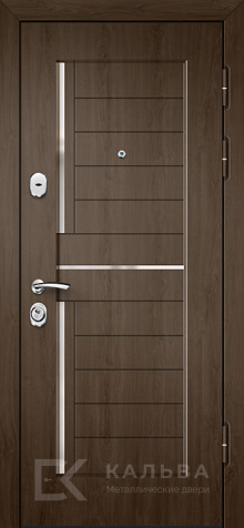 Фото «Входная дверь венге с хром-вставками внутри дуб светлый №35»