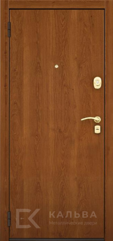 Фото №2 «Железная дверь шоколад гладкая с панелью орех для квартиры №1»