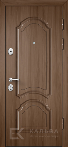 Фото «Стальная дверь орех с внутренней накладкой дуб молочный для квартиры №562»